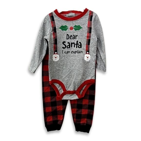 Koala Kids Pajama Set "Dear Santa I Can Explain" Holiday Multicolor K 2/18 NWT - Picture 1 of 8